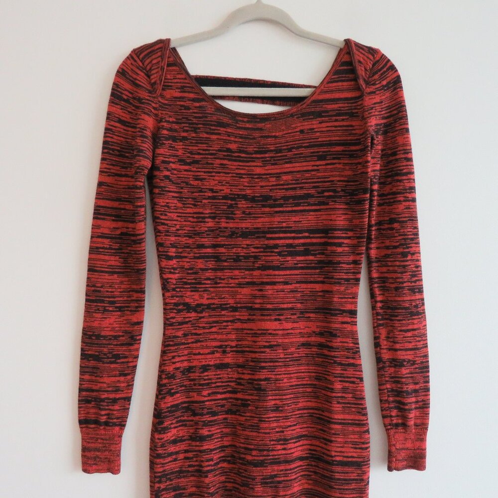 REBECCA MINKOFF Silk Cashmere Open Back Essef Sweater Dress Burnt Orange Size S - Picture 3 of 16
